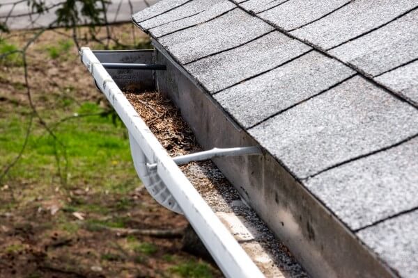 Dirty gutter before installing seamless gutter